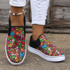 Floral Pattern Sport Shoes Lightweight and Breathable Low Top Women's Footwear