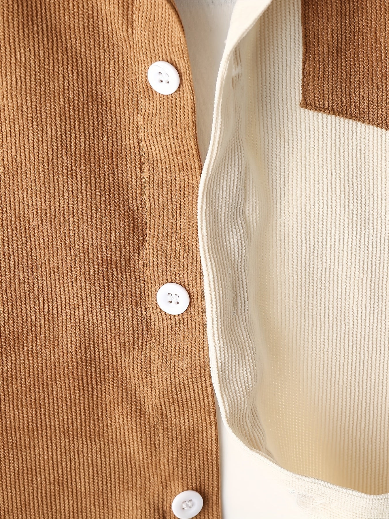 Boy's Corduroy Shirt & Sweatpants Set Long Sleeve Top Outfits