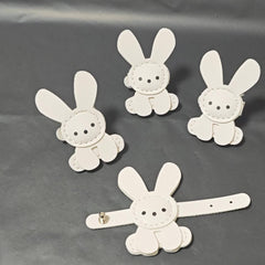 Fluffy Bunny Bag Charm - Soft Pastel Beige Rabbit Purse Decoration