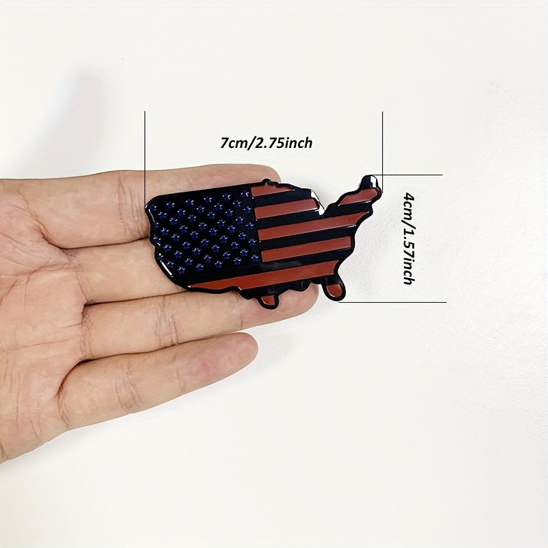 Flag Map Pattern Metal Sticker for Car Truck Laptop