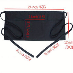 Polyester Waist Apron with Pockets for Waitress Server - Short Aprons