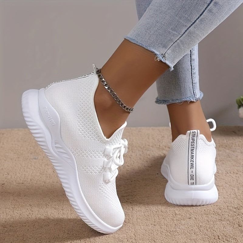 Women's Lightweight Running Shoes Lace up Breathable Mesh Sneakers