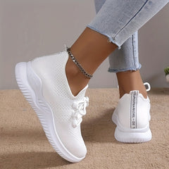 Women's Lightweight Running Shoes Lace up Breathable Mesh Sneakers