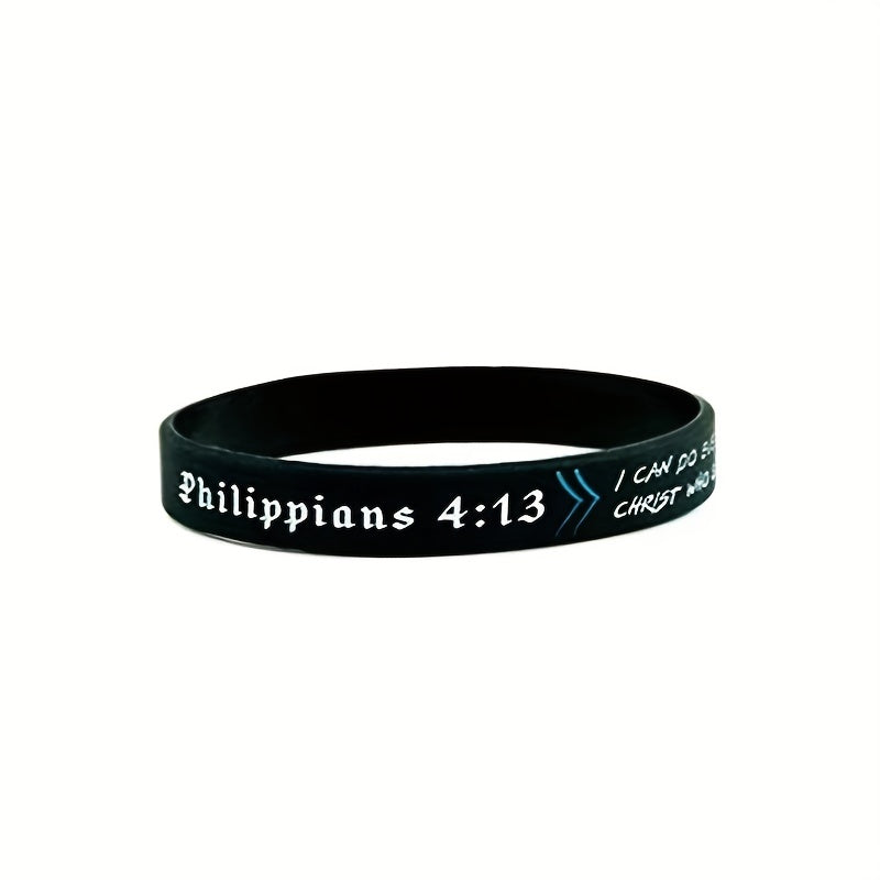 Bible Silicone Bracelet Waterproof Quote Wristband Inspirational Religious