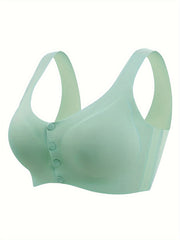6pcs Button Front Wireless Bras Stretchy Intimates Bra Women's Lingerie
