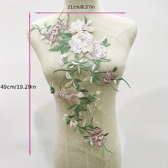 1pc Lace Embroidered Applique Wedding Dress Sew On Patch For Clothing Skirt
