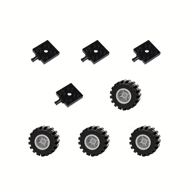 Small Particle Traffic Tire Wheel Assembly Toy City Road Street Scene