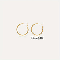 3 Pairs Golden Big Hoop Earrings Set for Women Girls