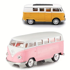 1:32 Alloy Bus Model Toy Car Can Open The Door Touch Decoration Back Force