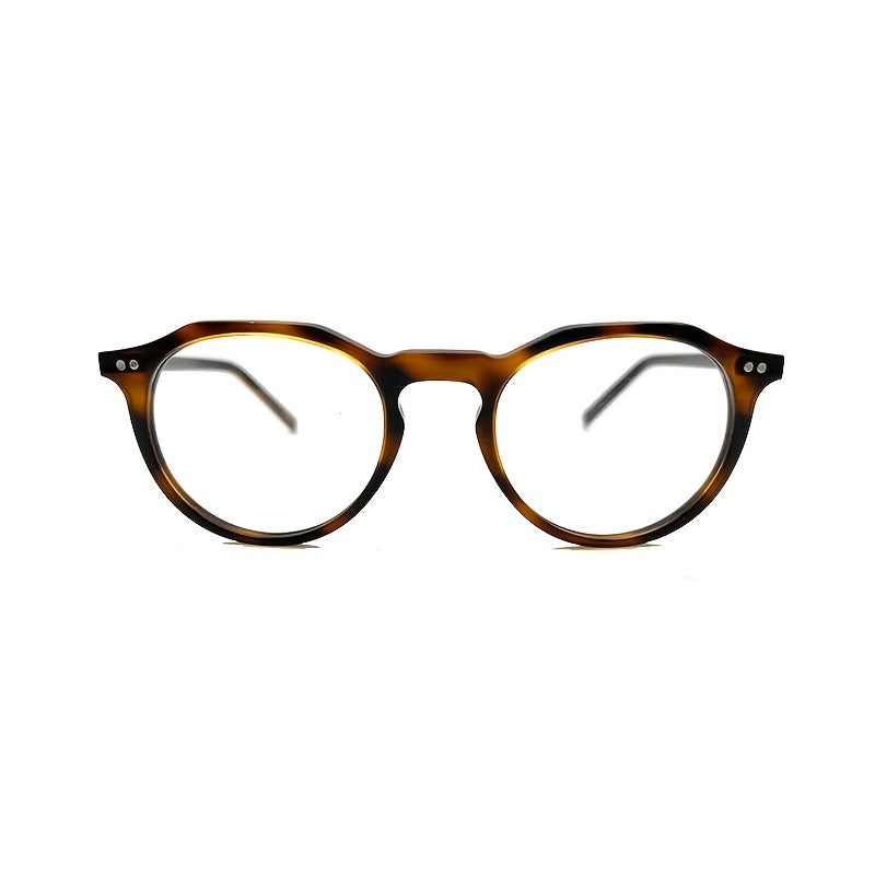 European American Retro Style Glasses Frame Brown Pattern Myopia Adjustable