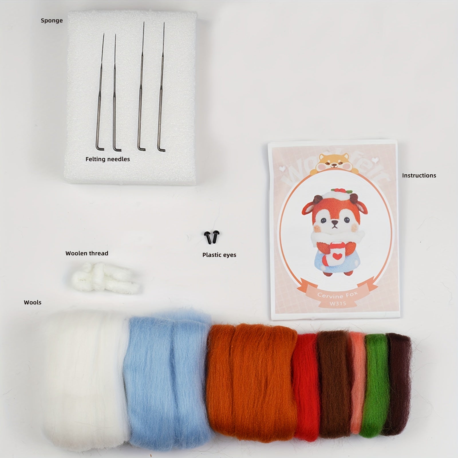 Needle Felting Kit for Beginners - Little Fox Doll Craft DIY