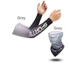 Sun Protective Arm Sleeves and Face Mask Set for Outdoor Sports and Running