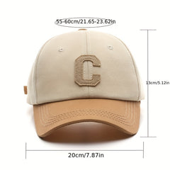 Unisex Cotton Baseball Cap Snapback Hat C Patch Sun Visors Caps