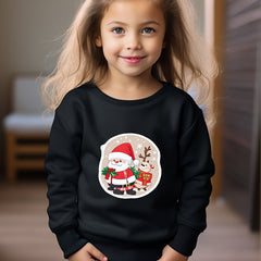 Merry Christmas Santa Print Girls Sweatshirt