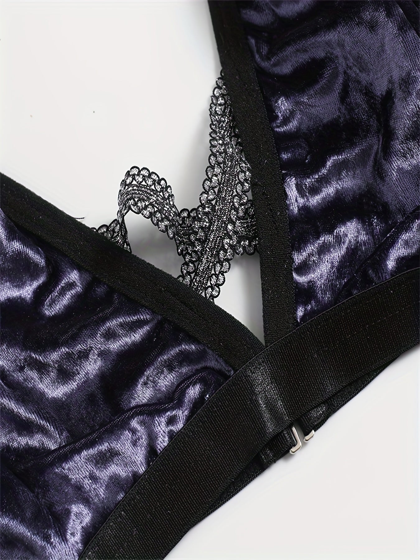 Glitter Tape Velvet Bra & Panty Set