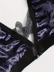 Glitter Tape Velvet Bra & Panty Set