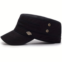 Iron Label Flat Top Hat Shield Label Hat