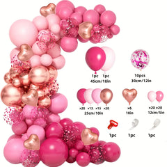 131pcs Pink Red Balloon Set For Party Decor
