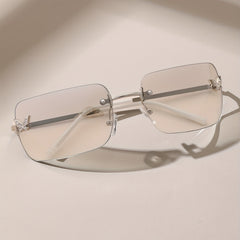 Rhinestone Butterfly Kpop Rimless Sunglasses UV400