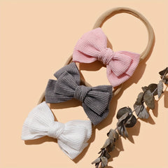 Baby Girls Bowknot Sweet Headband Soft Elastic Nylon Hairband