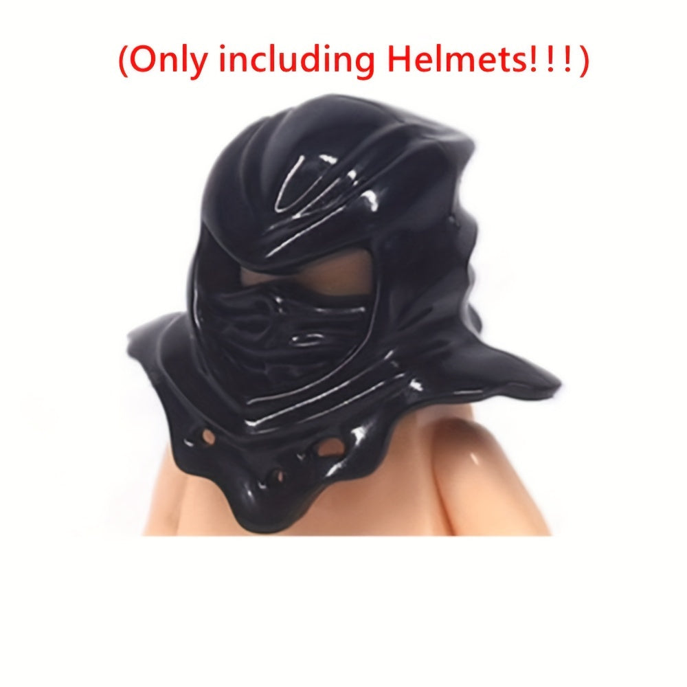 9pcs Mini Warrior Helmets & Headscarves Set for DIY Building Blocks