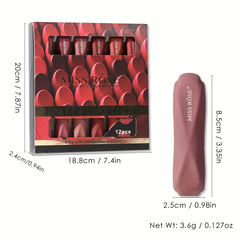 12pcs Matte Lipstick Kit Long Lasting Moisturizing Formula
