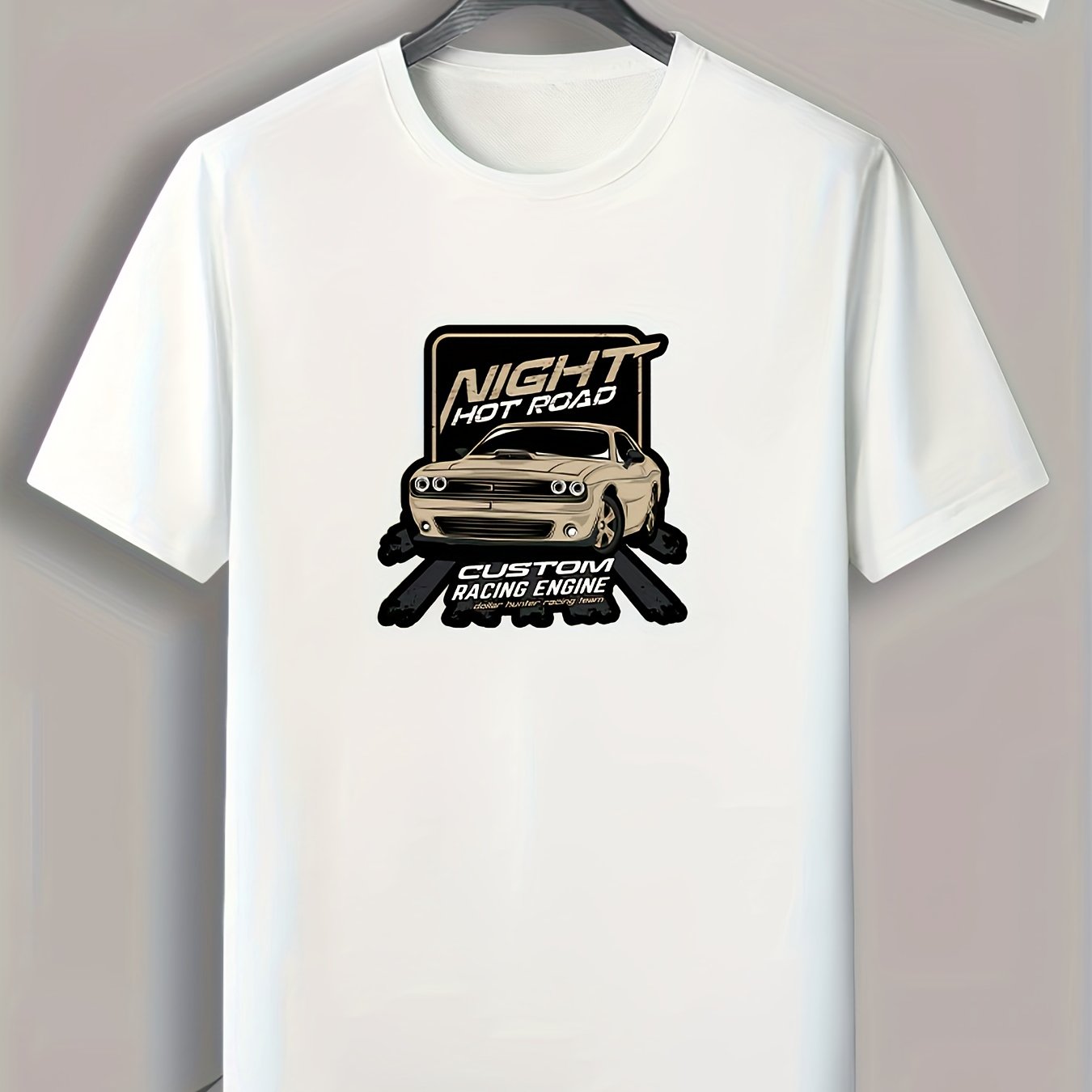 Car Pattern Print Men's Sports T-shirt for Fitness
