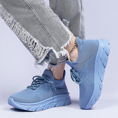 Knit Weaving Platform Sneakers Lightweight Running Shoes