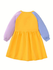 Block Toddler Girls Long Sleeve Embroidered Cotton Dress