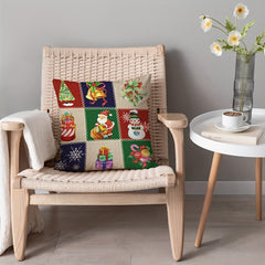 Christmas Snowman Santa Throw Pillow Covers - Holiday Decor