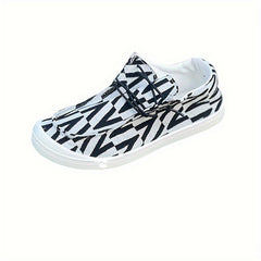 V Pattern Flat Shoes Women's Shallow Mouth Casual Shoes