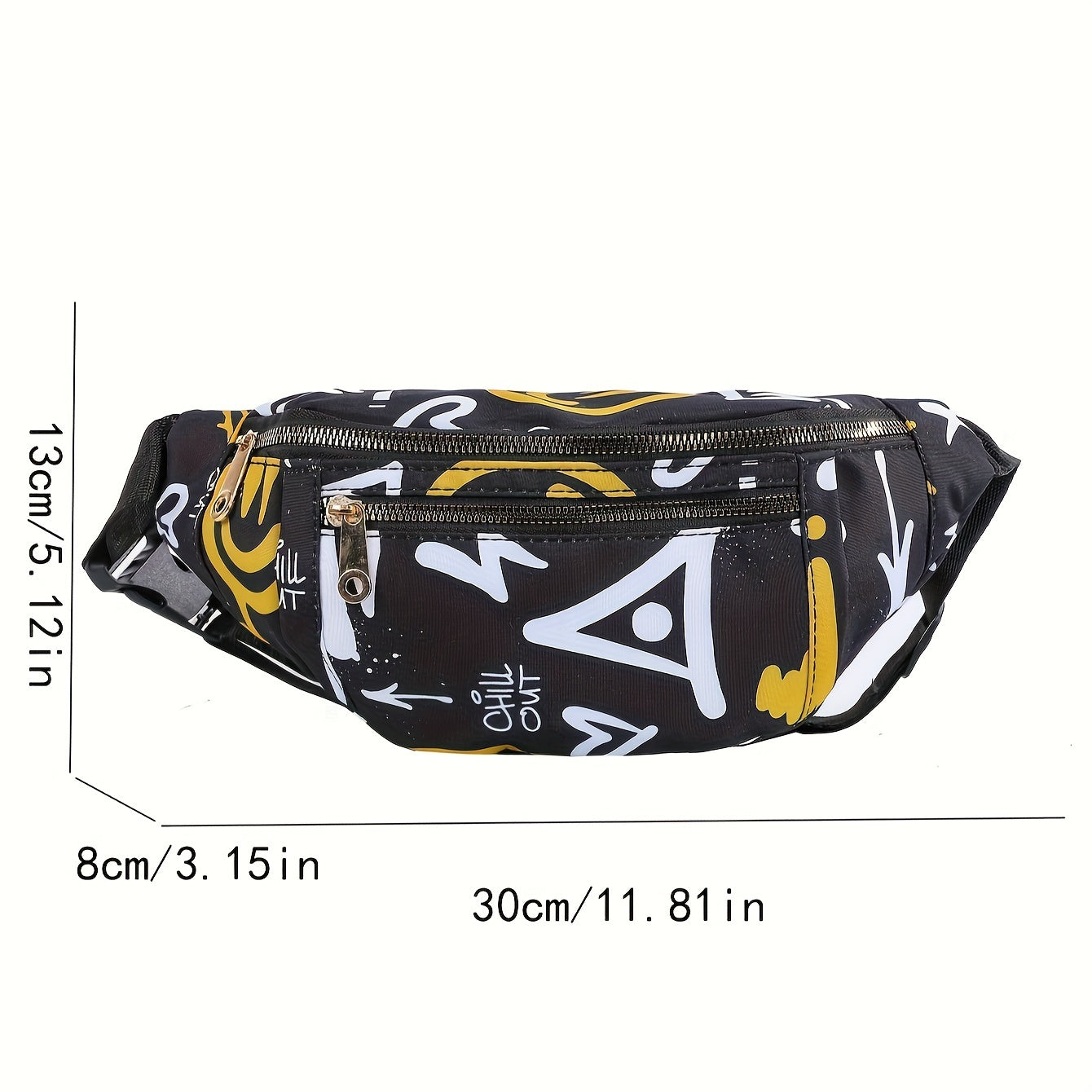 Graffiti Waist Bag for Outdoor Sports Universal Printing Messenger Bag