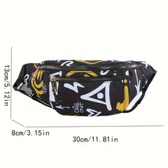 Graffiti Waist Bag for Outdoor Sports Universal Printing Messenger Bag