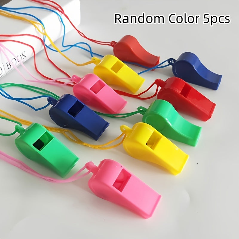 5 Football Whistles Kids Party Toy Referee Whistle