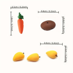 10pcs Mini Fruits & Veggies Set 1:12 Scale Rustic Garden Farm Decor