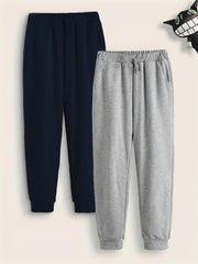 2 Boys Drawstring Active Sweatpants Solid Jogger Sports Pants