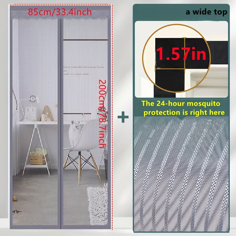 Magnetic Screen Door Heavy Duty Magnetic Closure Gray