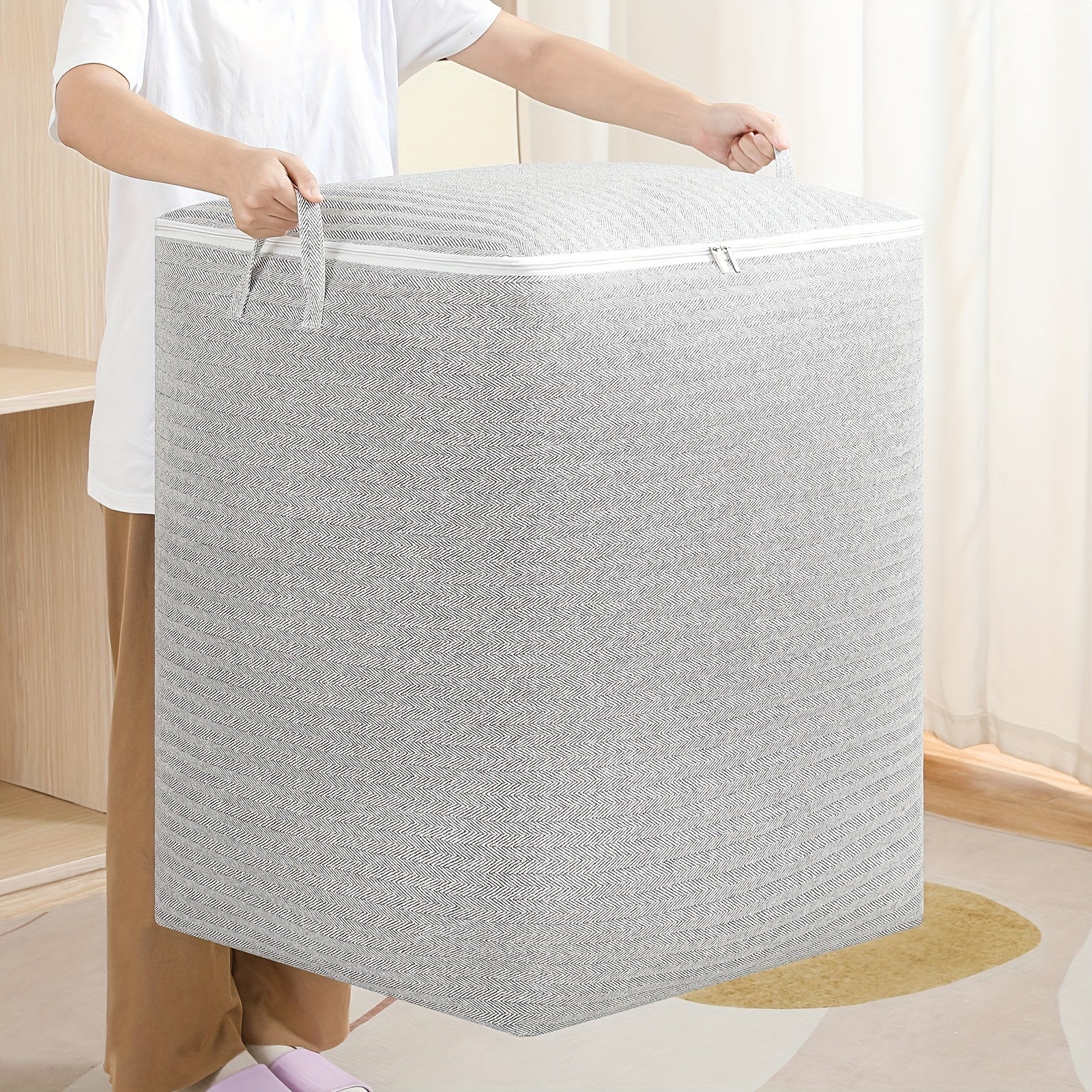 Large Capacity Storage Bag With Handles Clothes Quilts Wardrobe Organizer