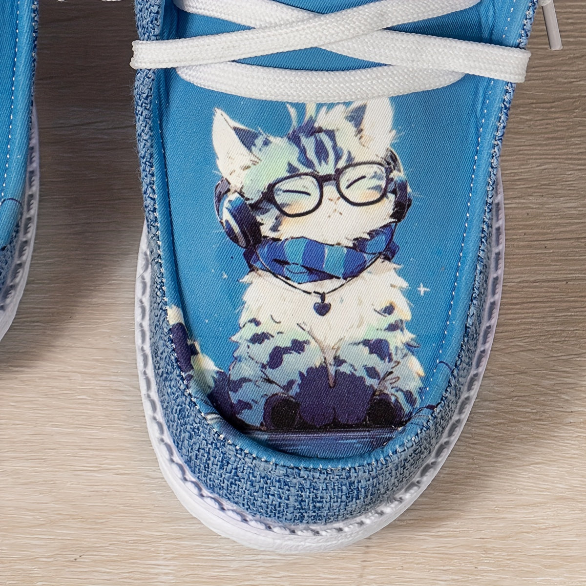Cartoon Cat Pattern Flat Women's Casual Shoes