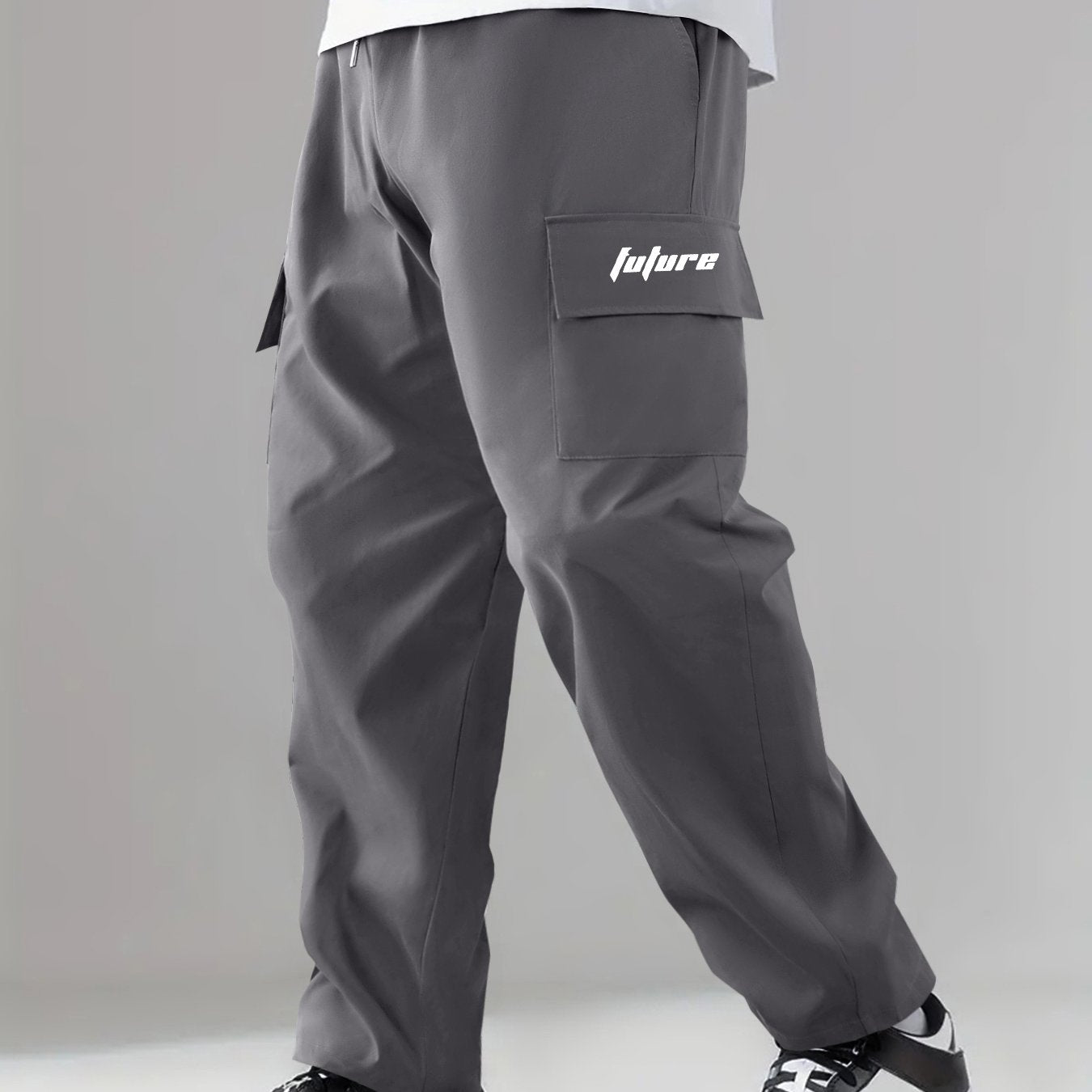 Cargo Pants Men Flap Pocket Trousers Loose Casual Outdoor Pants Work Pants