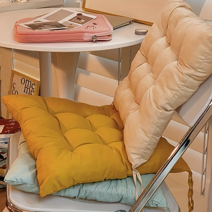 Soft Corduroy Cushion with Non-Slip Strap for Dining Office Sofa Bedroom