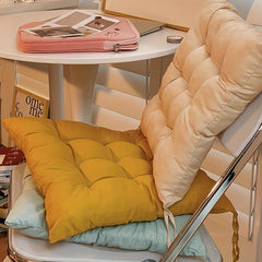 Soft Corduroy Cushion with Non-Slip Strap for Dining Office Sofa Bedroom
