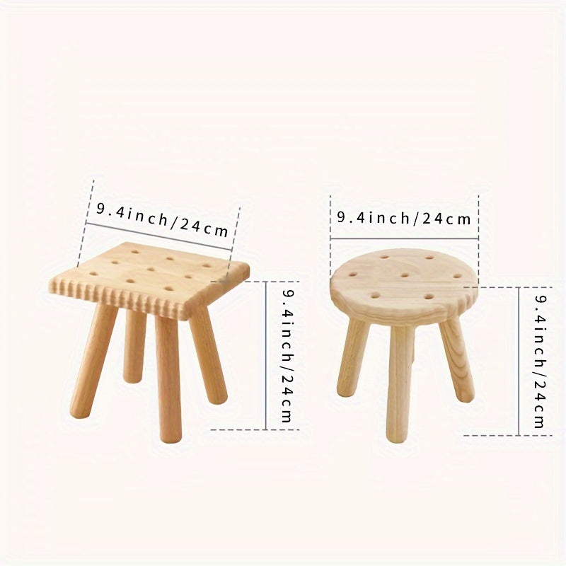 Solid Wood Shoe Changing Stool Removable Small Outdoor Porch Stool