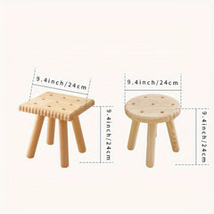 Solid Wood Shoe Changing Stool Removable Small Outdoor Porch Stool
