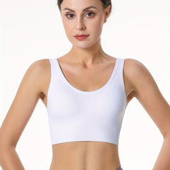 Adjustable Ribbed Sport Bra Comfy & Breathable Women's Underwear
