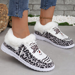 Women's Christmas Snowman & Leopard Skateboard Shoes Low Top