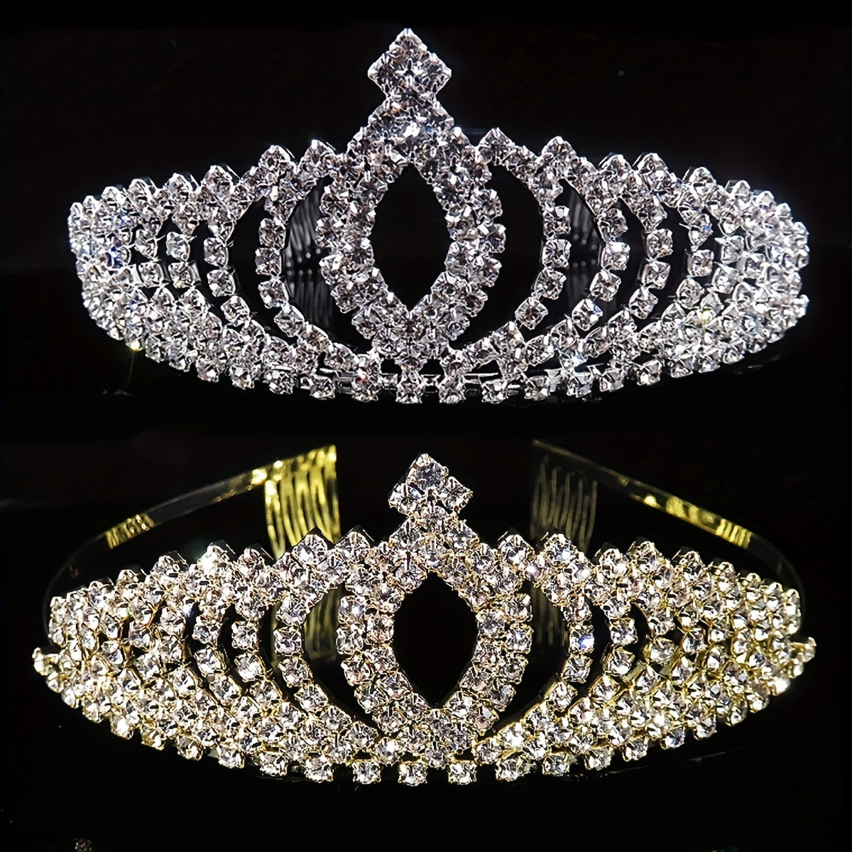 Rhinestone Queen Crown Tiara Headband Bridal Wedding Hair Accessory