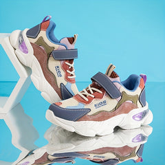 Girl's Hook and Loop Running Shoes Anti-skid Breathable Sneakers