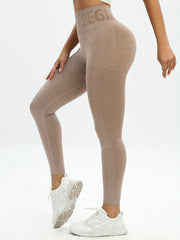 High Waist Yoga Leggings Letter Waist Activewear