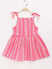Baby Girls Casual Dress Flower Striped Cami Dress